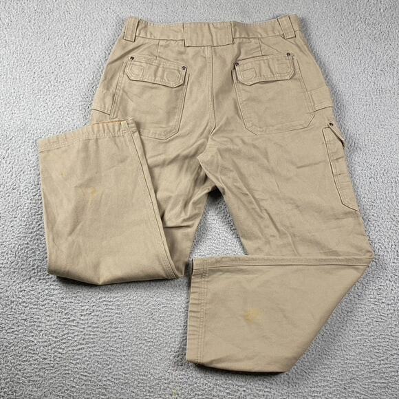 Duluth Trading Co Cargo Heavy Pants Men's 37x32 Tan Utility Workwear Rugged - Picture 9 of 10